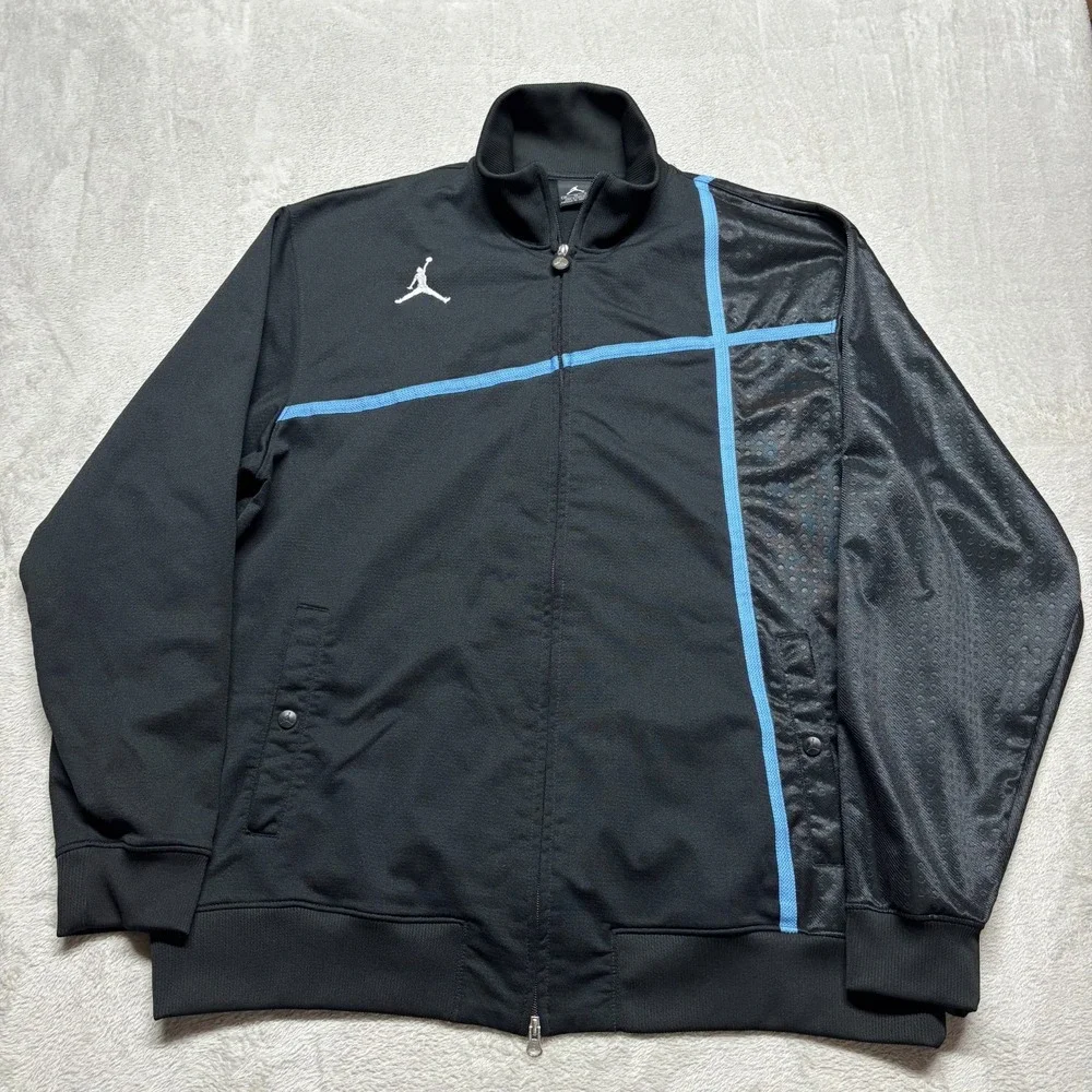 VTG AIR JORDAN Track Jacket Full Zip Mens L Warm Up‎ Jumpman Spellout RARE